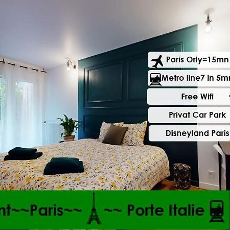 8 Personnes - 4 Rooms - 2 Salle De Bain - Metro 7 & 14 - Porte Italie - Private Car Park- Wifi Le Kremlin-Bicêtre Екстериор снимка